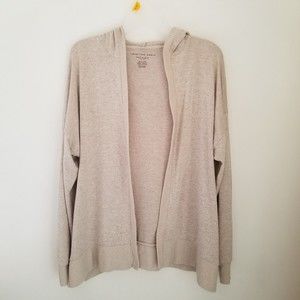 American Eagle Open Front Sweater Cardigan XS Beige Hooded Soft & Sexy Plush